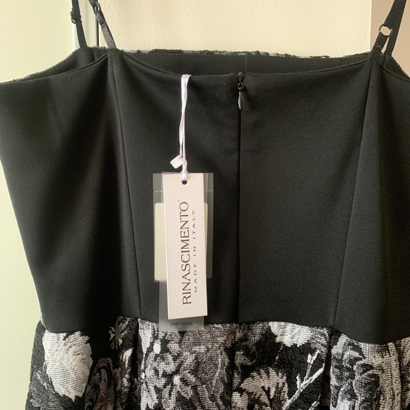 Rinascimento Italy Black & Silver Floral Dress – NWT - Picture 4 of 5